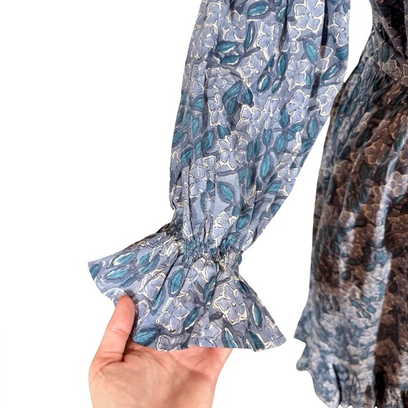 Mille Resort & Travel June Ruffle Midi Dress in Blue Pansy - Picture 3 of 12